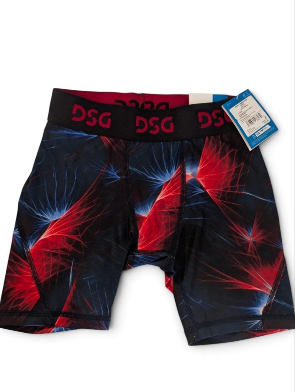 ​ DSG Boys Print Compression Shorts Multi Streaks Red Blue M (10-12) NWT